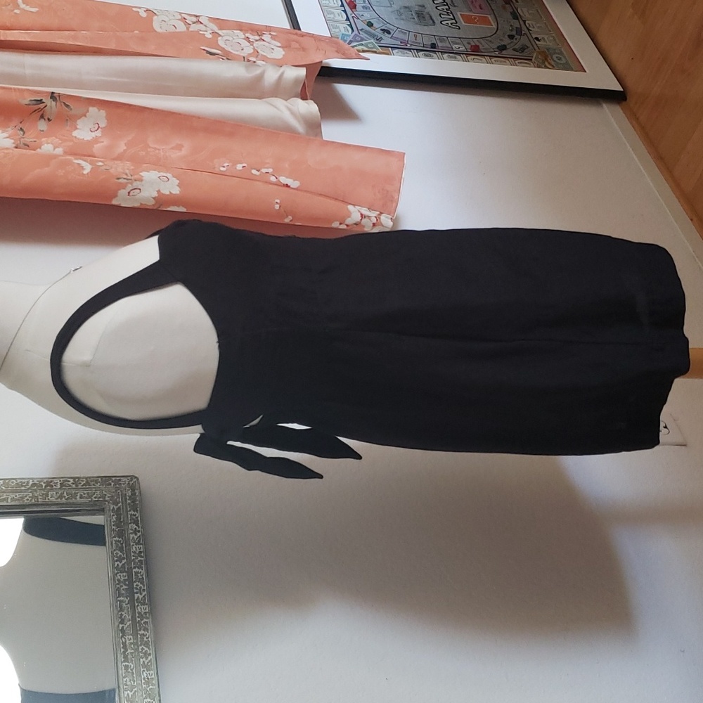 Anthropologie Maeve Twist Front Black Mini Dress Size Small Petite - Picture 12 of 16